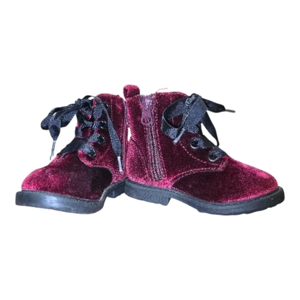 Cat & Jack Velvet Kids Boots - Deep Burgundy Toddler Sz 5